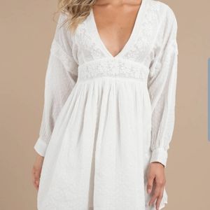 FREE PEOPLE SUGARPIE OFF-WHITE MINI DRESS